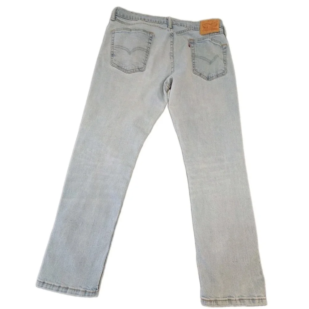 Levis Jeans Mens 36x30 Original Riveted Light Wash Slim Taper Denim Pants 36x30